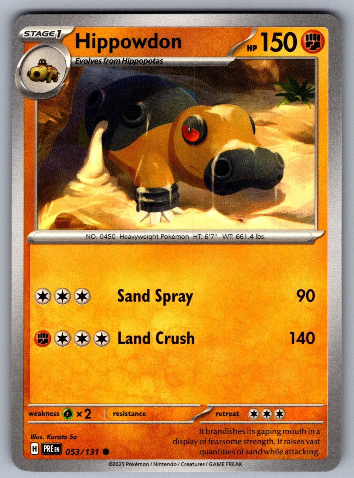 Hippowdon Common SV: Prismatic Evolutions 053/131 NM 2025