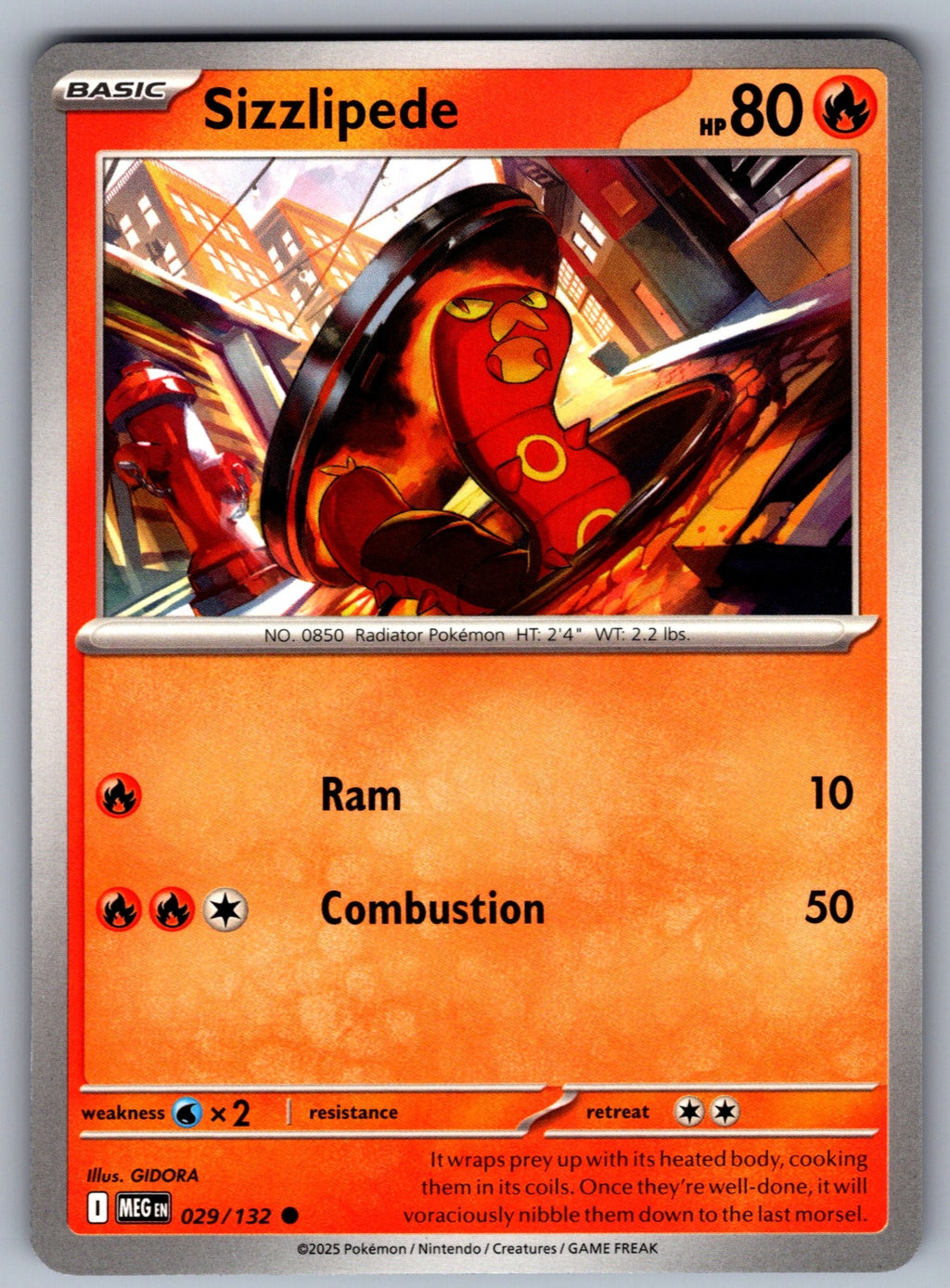 Sizzlipede Common ME01: Mega Evolution 029/132 NM 2025