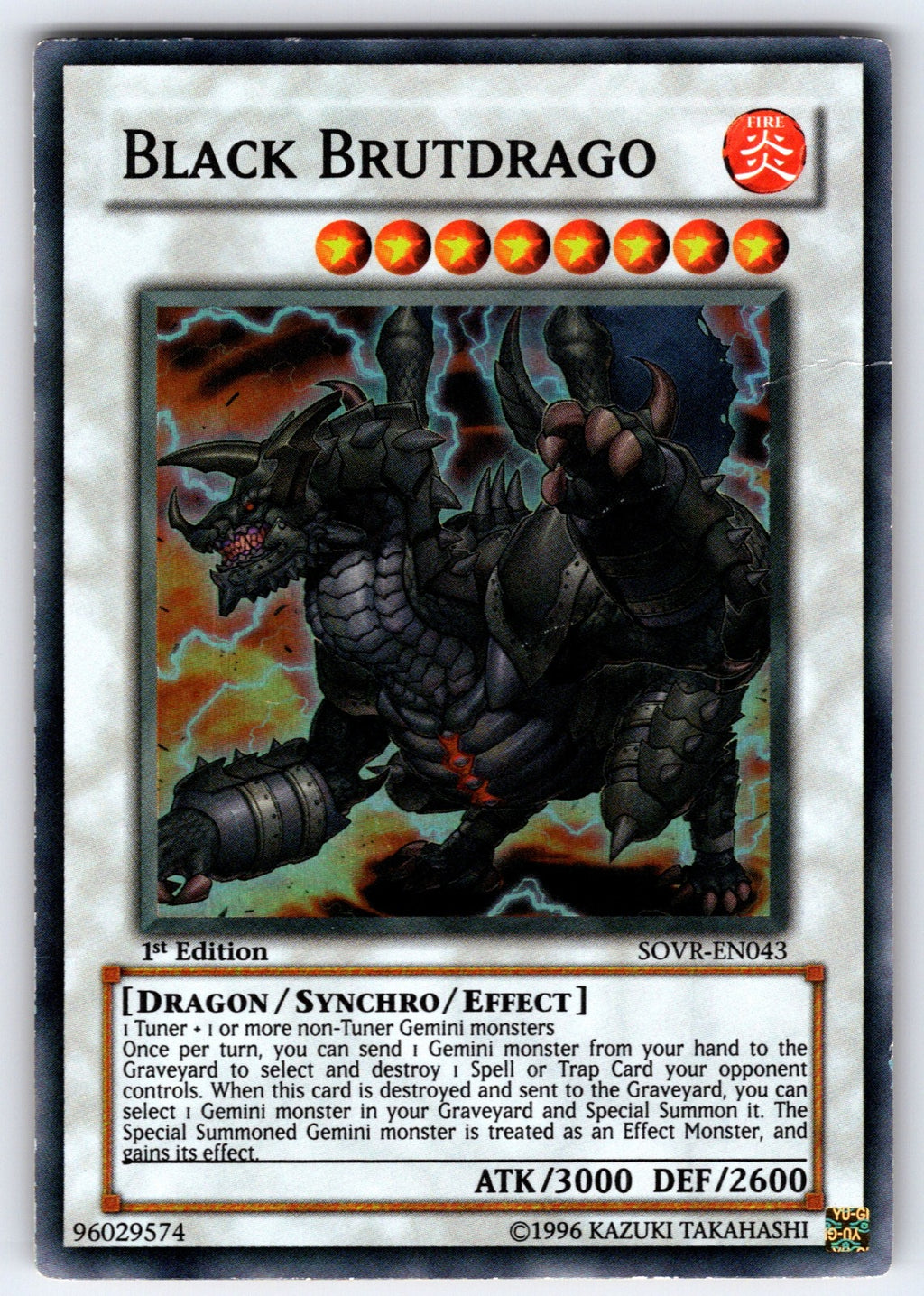 Black Brutdrago 1st Edition Super Rare Stardust Overdrive SOVR-EN043 HP 2009
