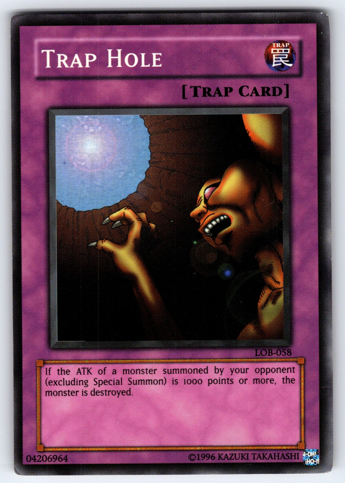Trap Hole Unlimited Super Rare The Legend of Blue Eyes White Dragon LOB-058 HP 2