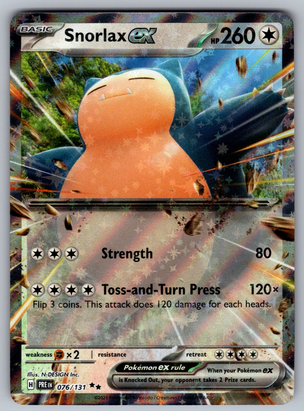 Snorlax ex Holo Double Rare SV: Prismatic Evolutions 076/131 NM 2025