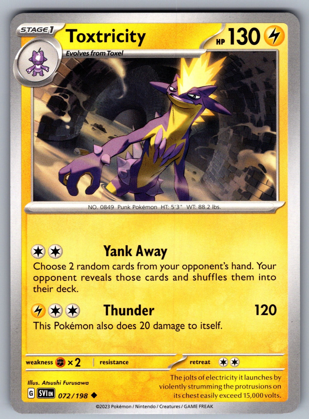 Toxtricity Uncommon SV01: Scarlet & Violet Base Set 072/198 NM 2023