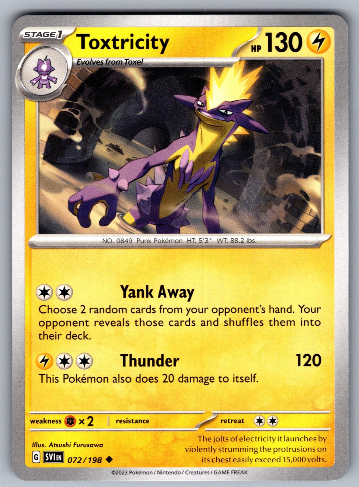Toxtricity Uncommon SV01: Scarlet & Violet Base Set 072/198 NM 2023