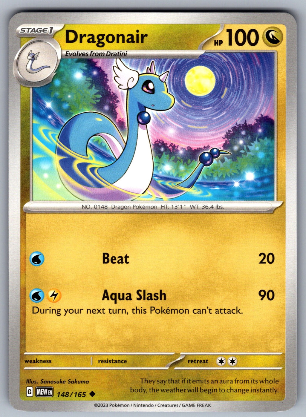Dragonair Uncommon SV: Scarlet & Violet 151 148/165 NM 2023