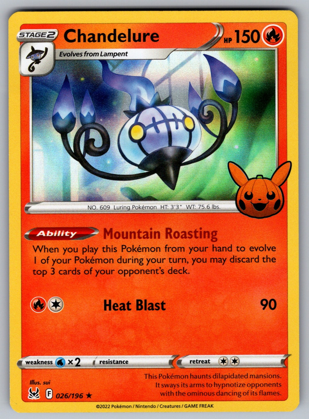Chandelure Holo Rare Trick or Trade BOOster Bundle 2023 026/196 NM 2023
