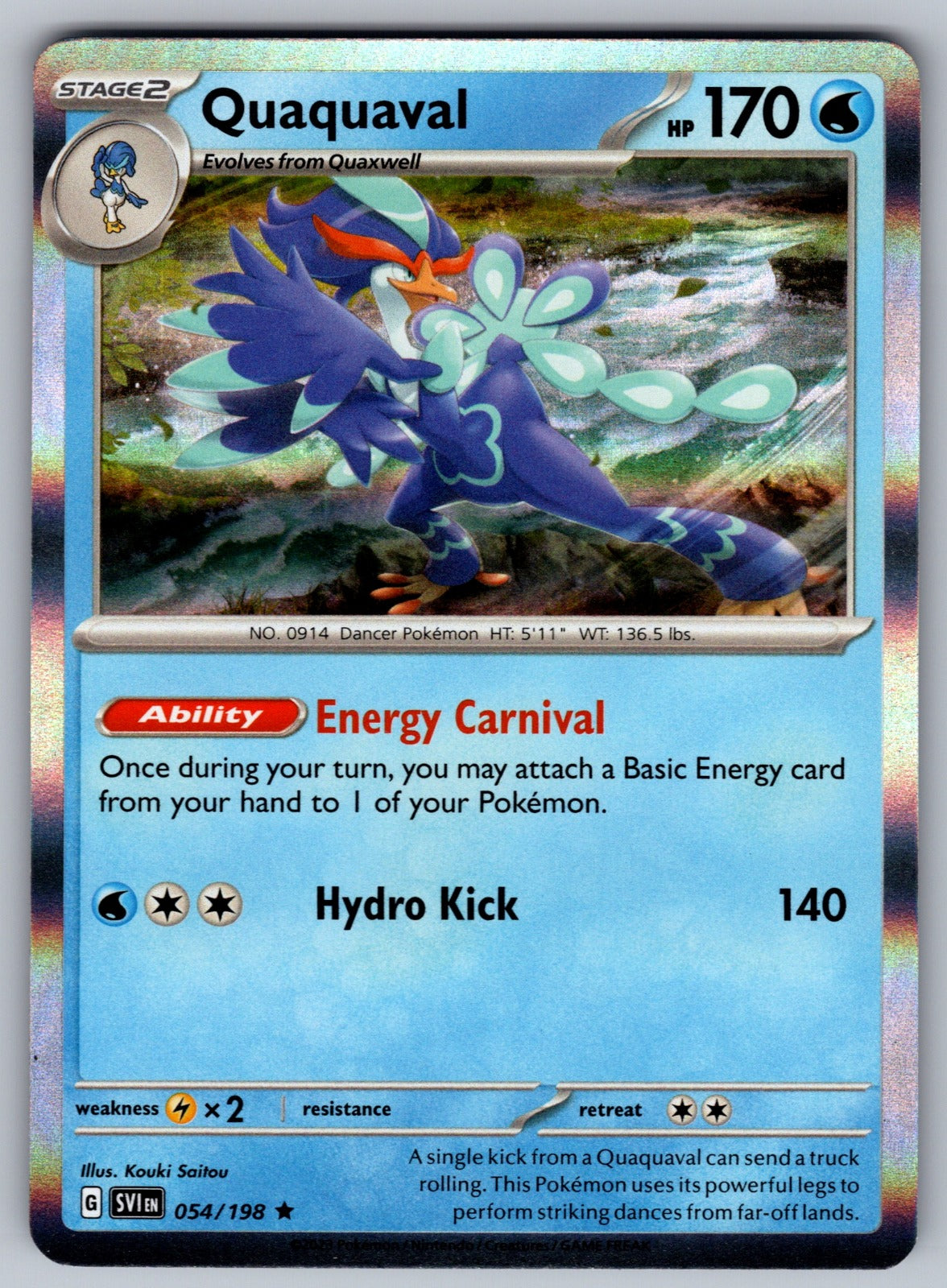 Quaquaval Holo Rare SV01: Scarlet & Violet Base Set 054/198 NM 2023