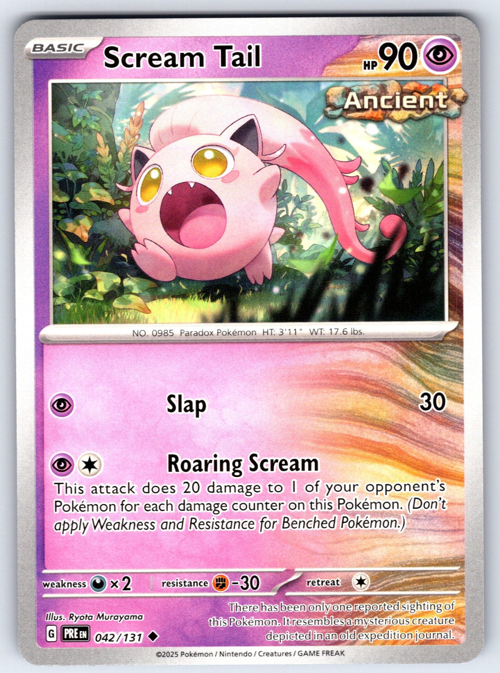 Scream Tail Uncommon SV: Prismatic Evolutions 042/131 NM 2025