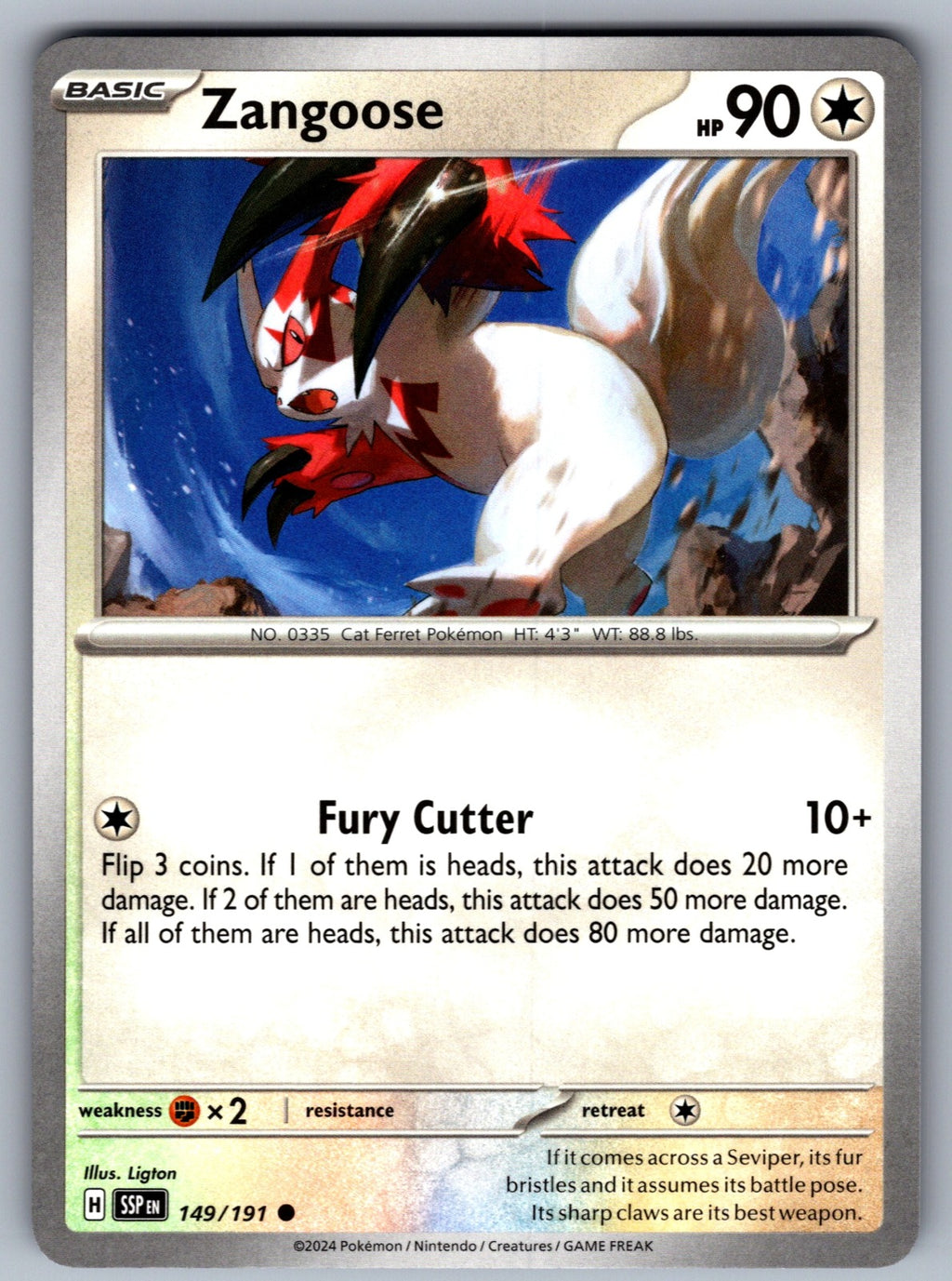 Zangoose Common SV08: Surging Sparks 149/191 NM 2024