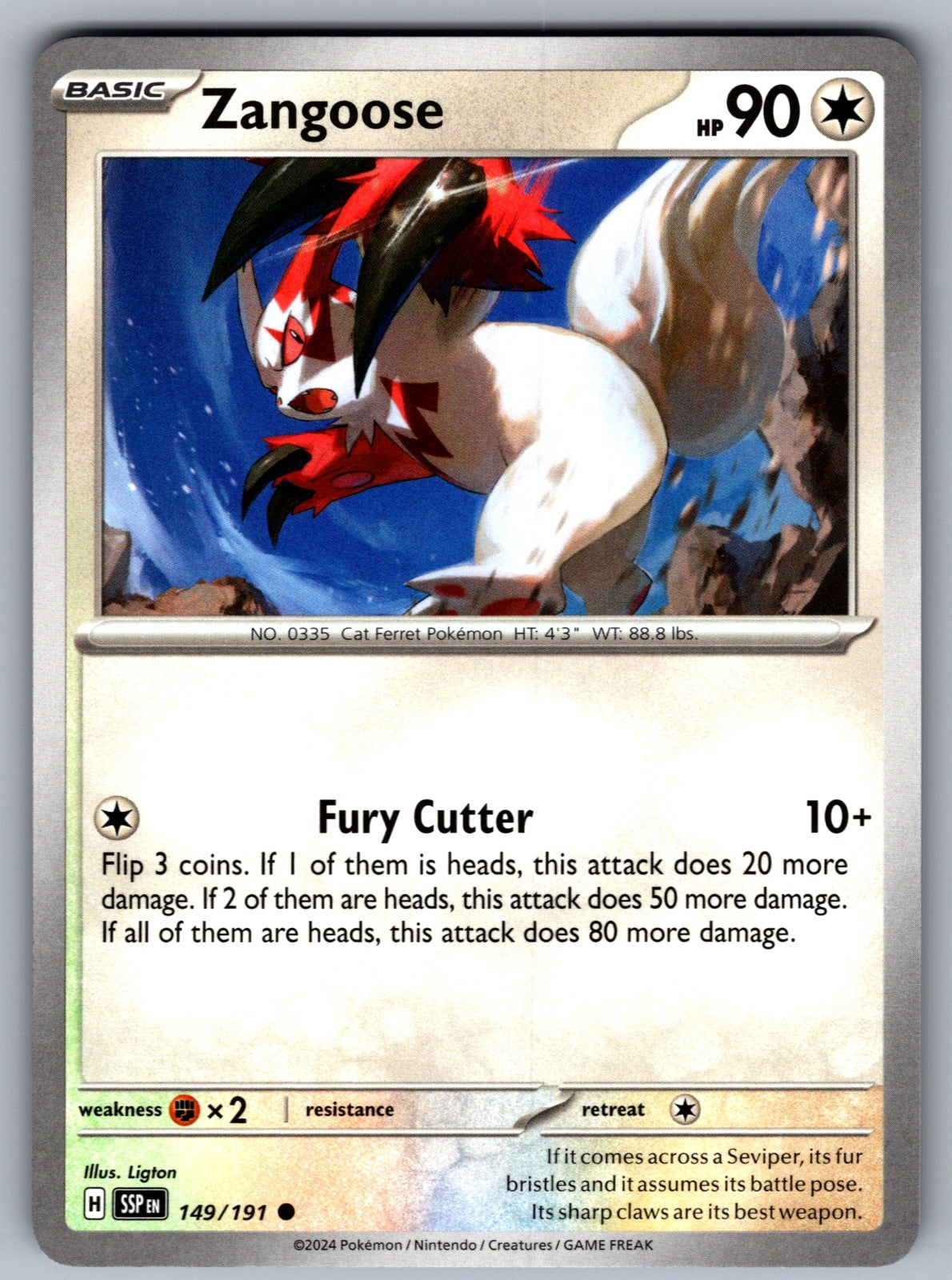 Zangoose Common SV08: Surging Sparks 149/191 NM 2024