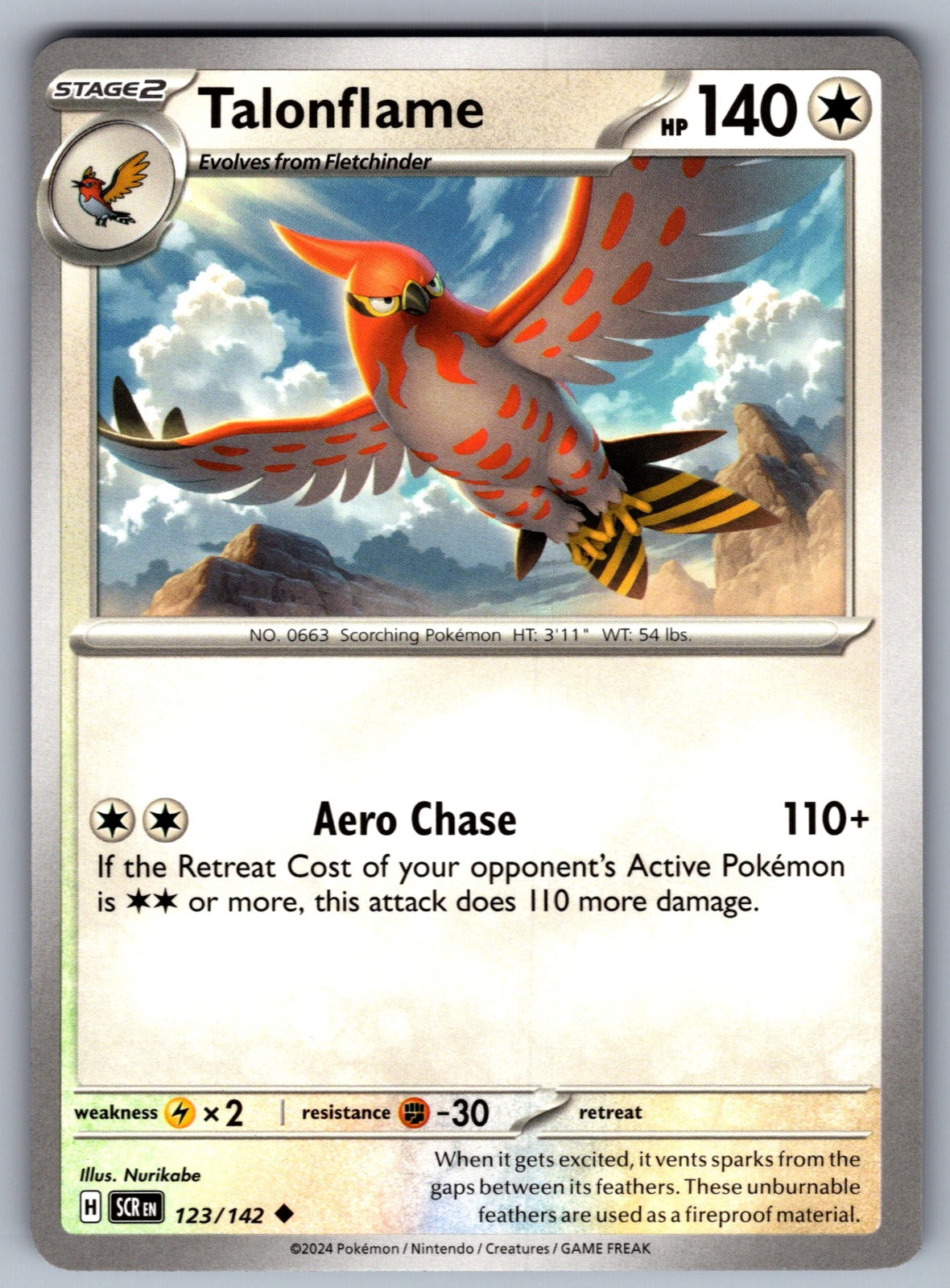 Talonflame Uncommon SV07: Stellar Crown 123/142 NM 2024