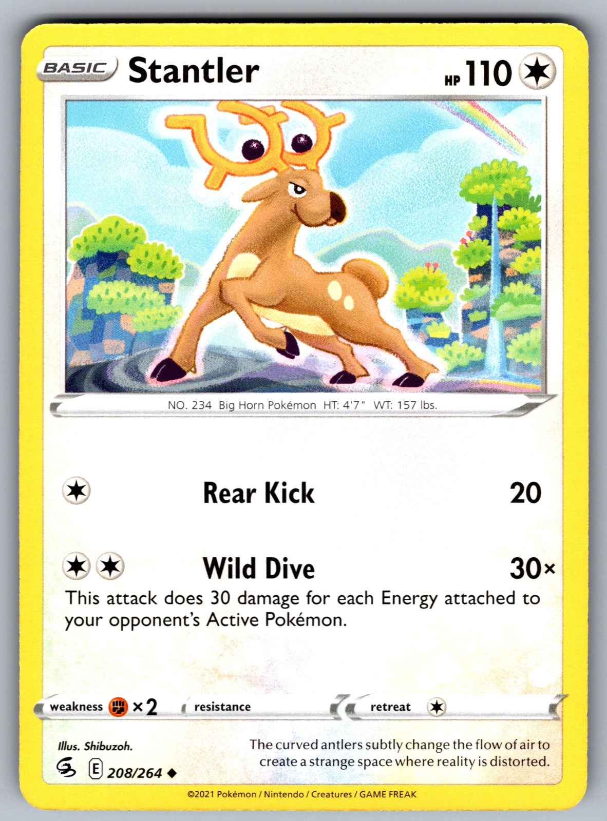Stantler Uncommon SWSH08: Fusion Strike 208/264 NM 2021