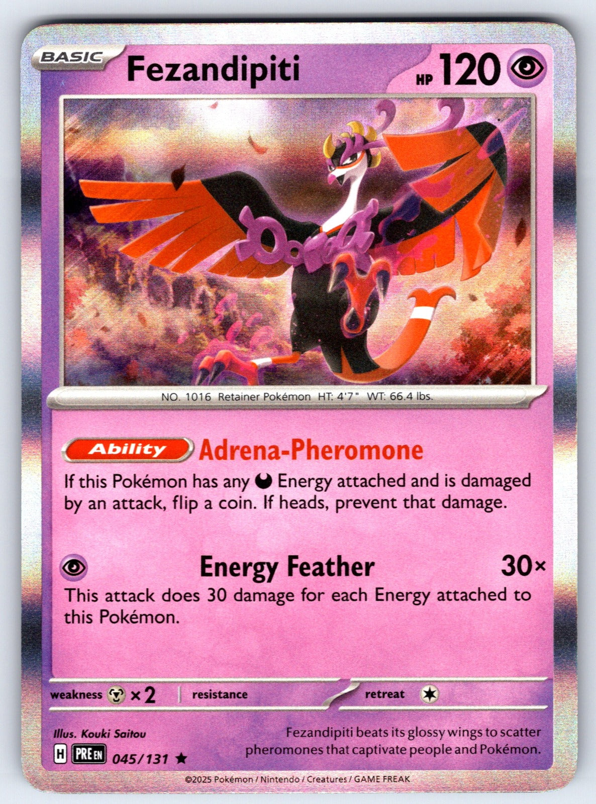 Fezandipiti Holo Rare SV: Prismatic Evolutions 045/131 NM 2025