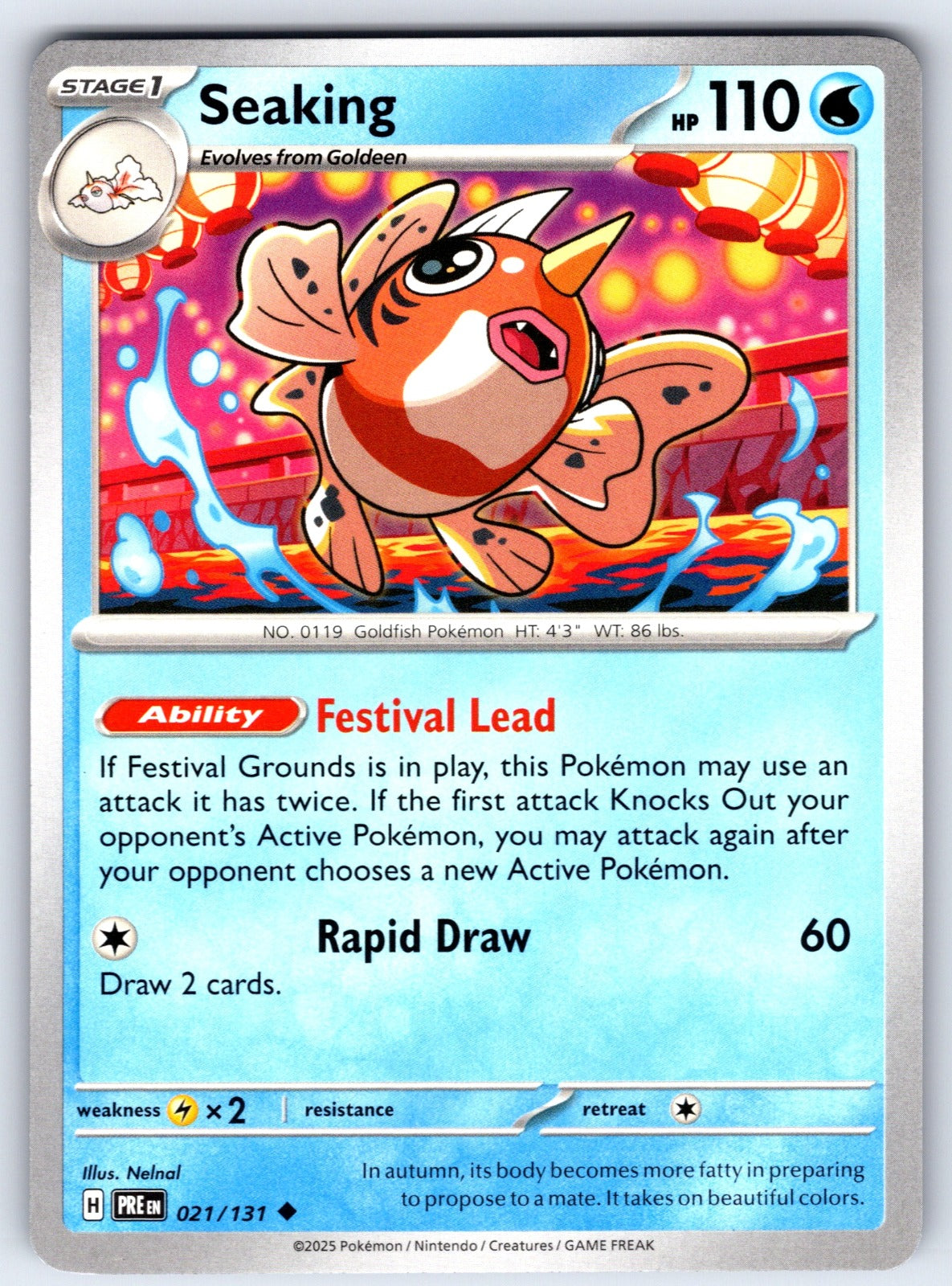 Seaking Uncommon SV: Prismatic Evolutions 021/131 NM 2025