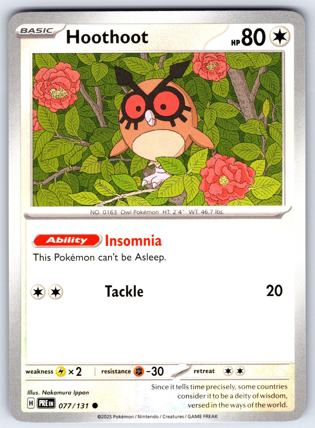 Hoothoot Common SV: Prismatic Evolutions 077/131 NM 2025
