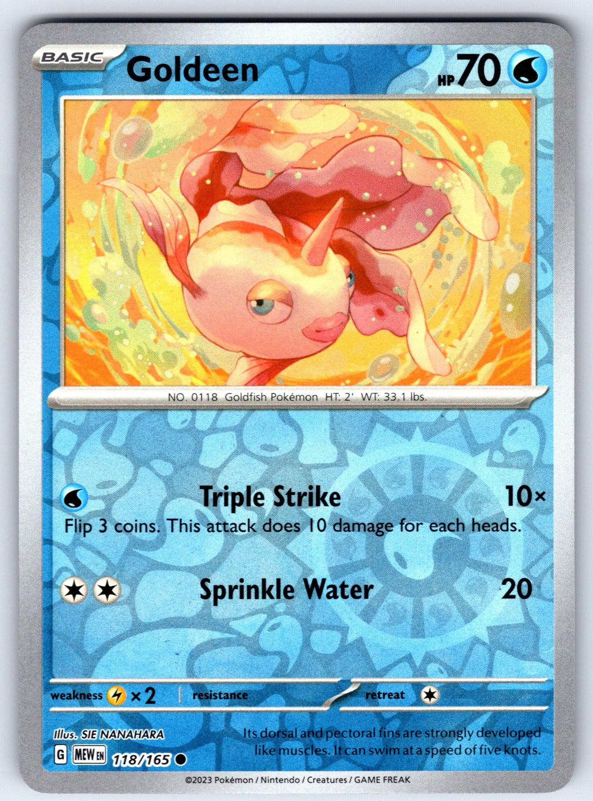 Goldeen Reverse Holo Common SV: Scarlet & Violet 151 118/165 NM 2023