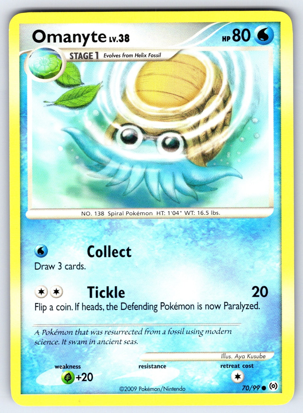Omanyte Common Arceus 70/99 LP 2009