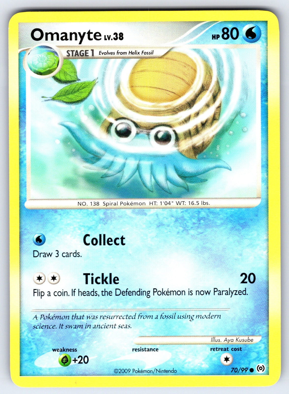 Omanyte Common Arceus 70/99 LP 2009