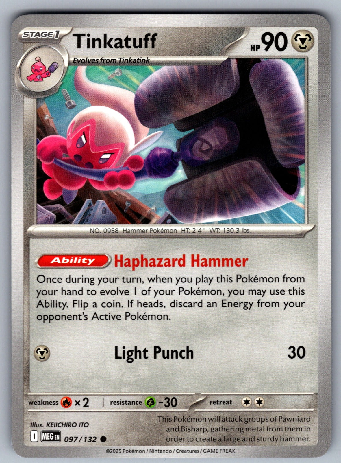 Tinkatuff Common ME01: Mega Evolution 097/132 NM 2025
