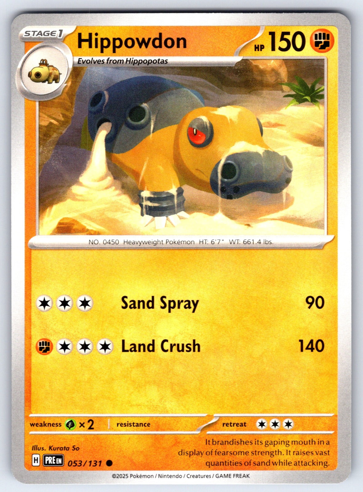 Hippowdon Common SV: Prismatic Evolutions 053/131 NM 2025