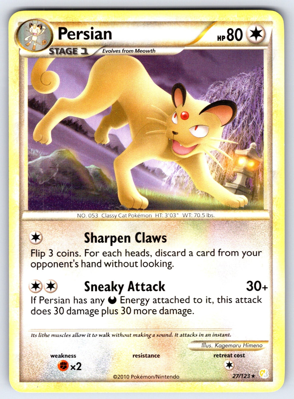 Persian Rare HeartGold SoulSilver 27/123 LP 2010