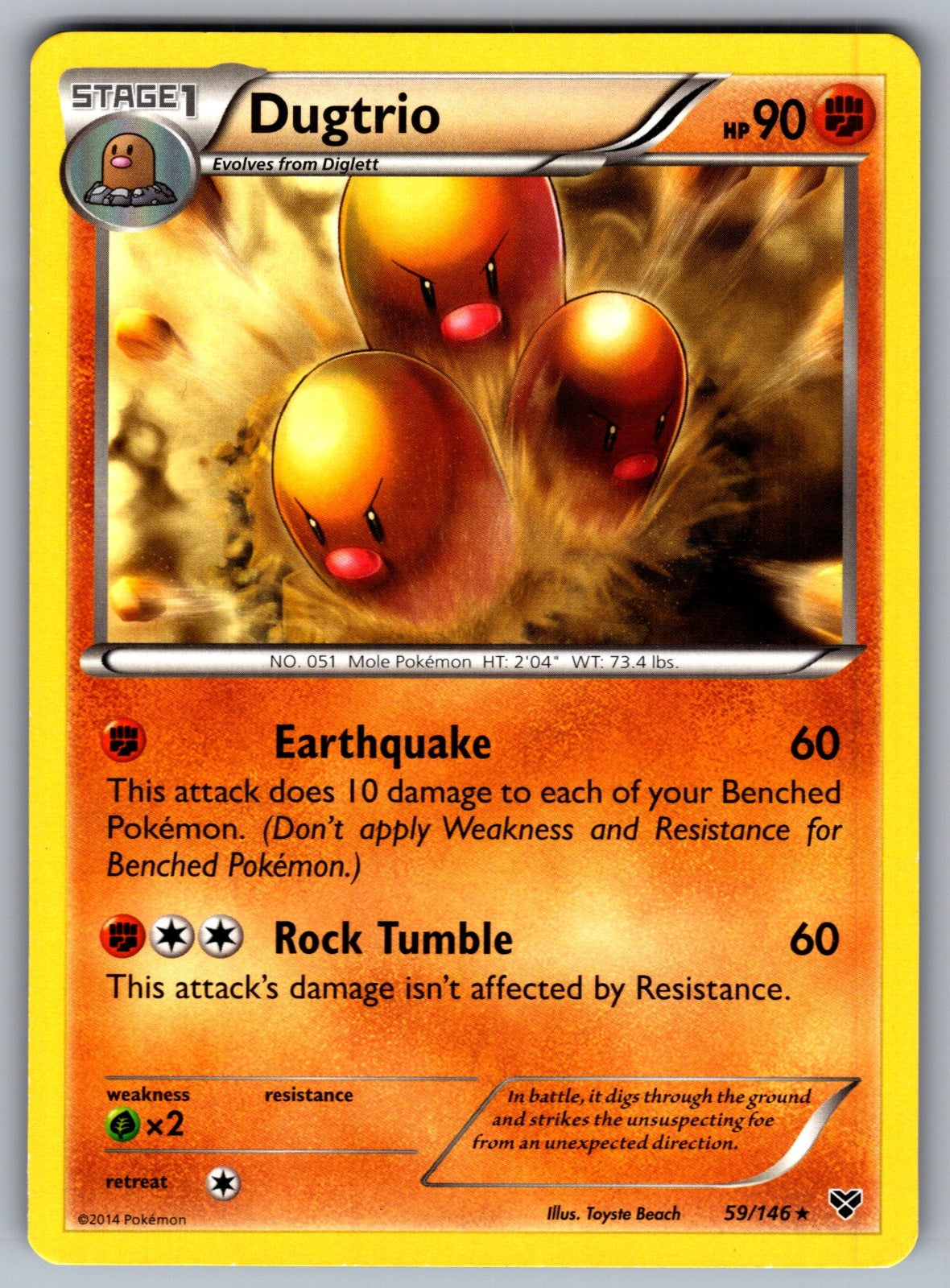 Dugtrio Rare XY Base Set 59/146 LP 2014