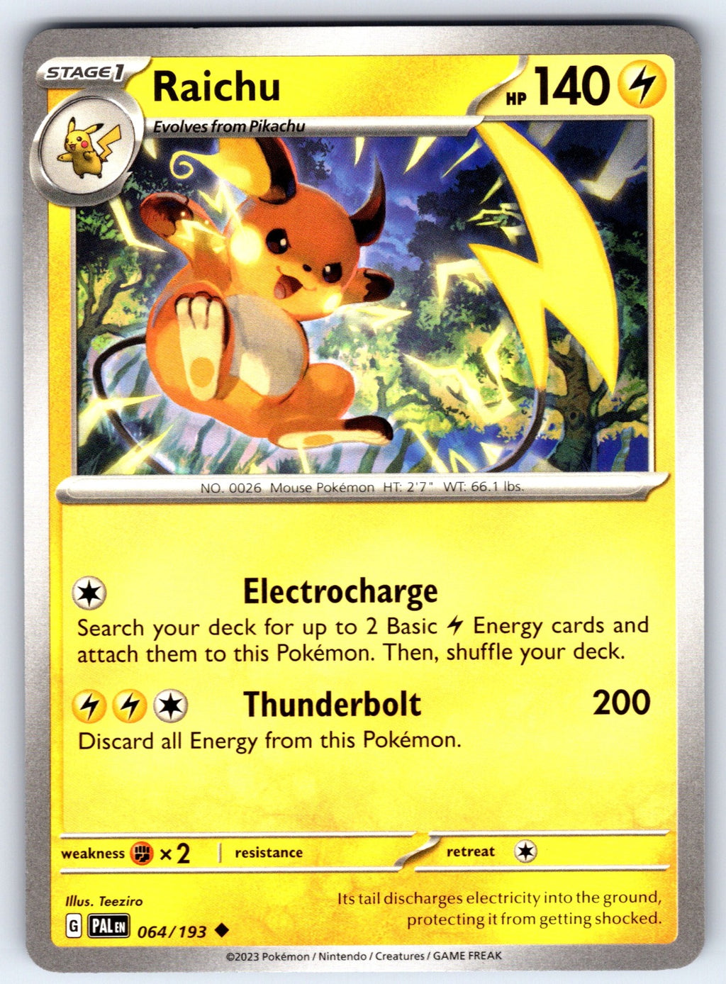 Raichu Uncommon SV02: Paldea Evolved 064/193 NM 2023