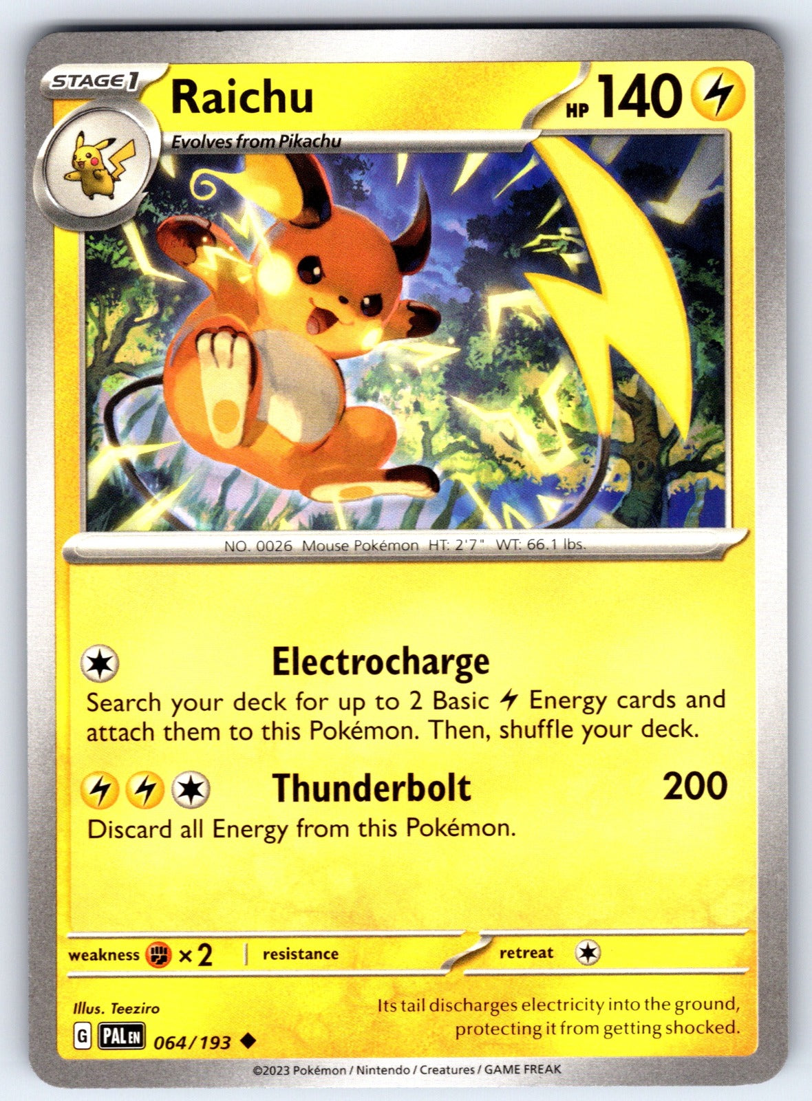 Raichu Uncommon SV02: Paldea Evolved 064/193 NM 2023
