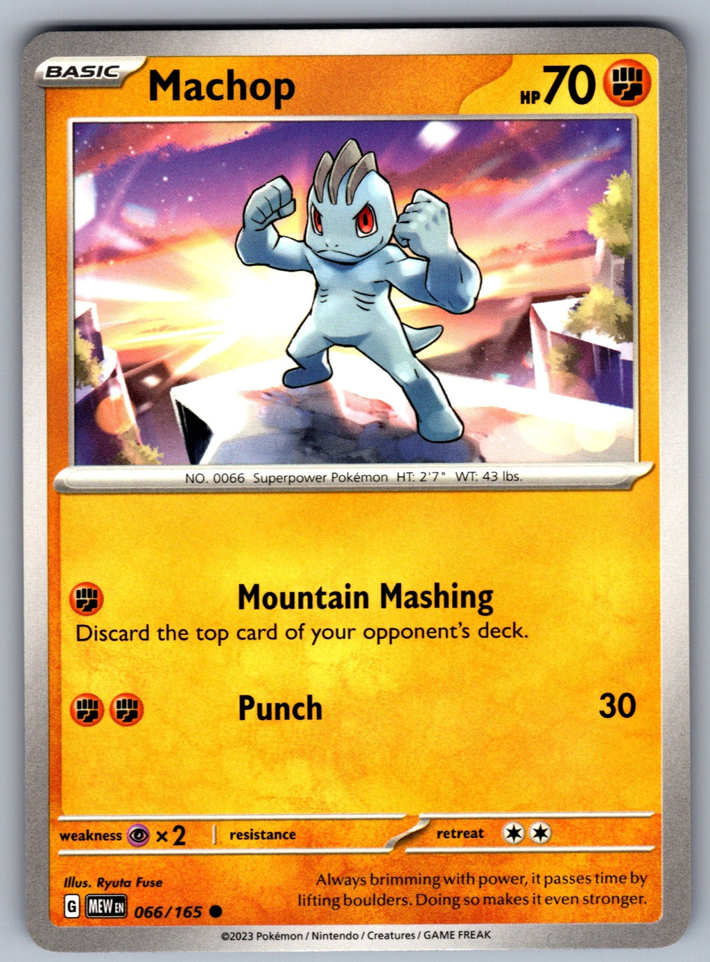 Machop Common SV: Scarlet & Violet 151 066/165 NM 2023