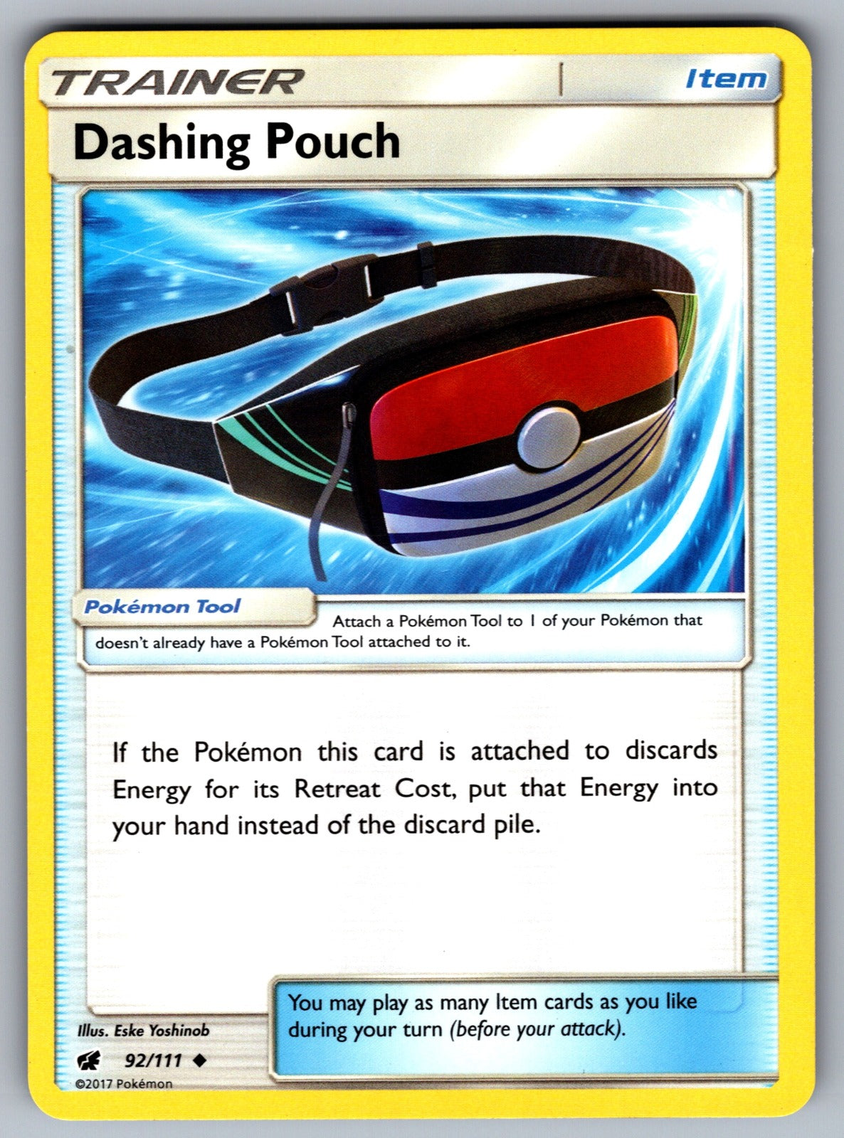 Dashing Pouch Uncommon SM - Crimson Invasion 92/111 NM 2017