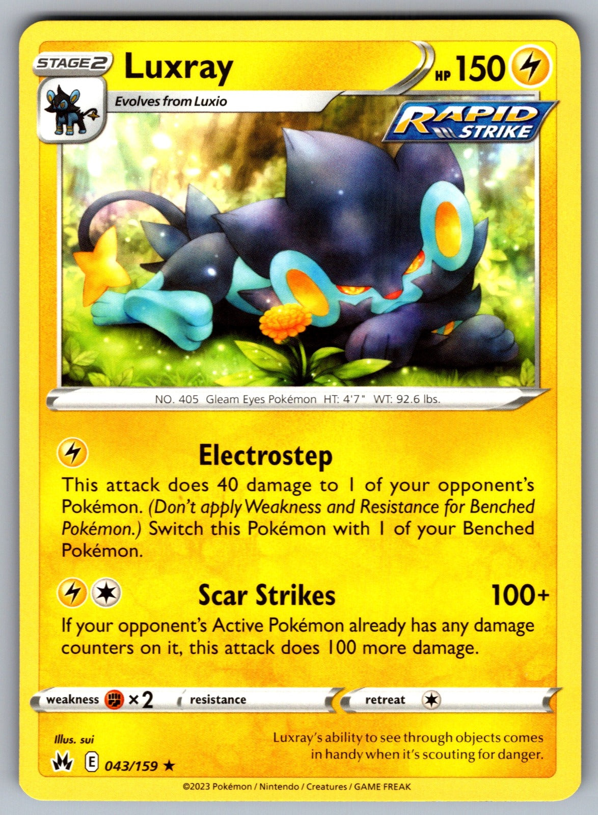 Luxray (43) Rare SWSH: Crown Zenith 043/159 NM 2023
