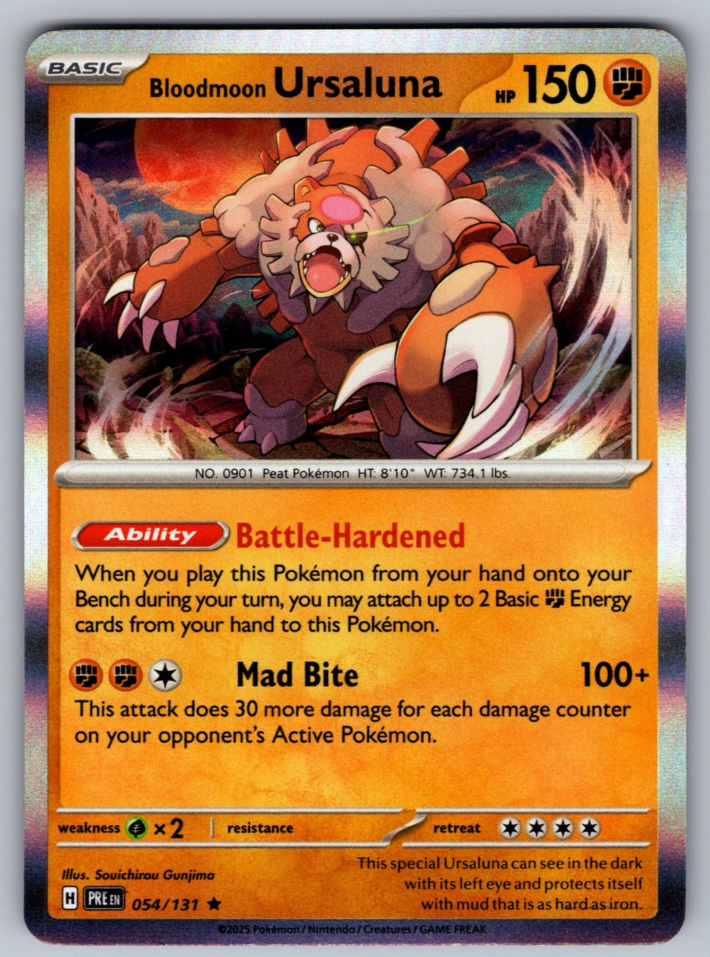 Bloodmoon Ursaluna Holo Rare SV: Prismatic Evolutions 054/131 NM 2025