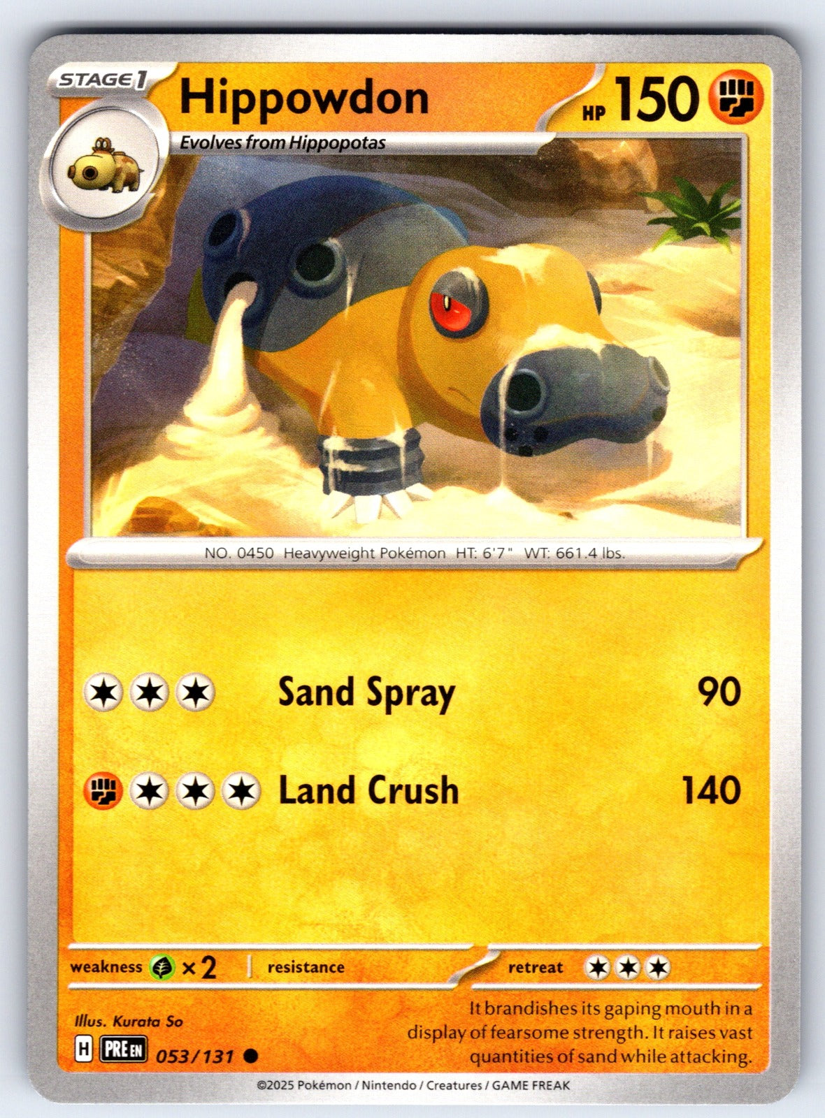 Hippowdon Common SV: Prismatic Evolutions 053/131 NM 2025