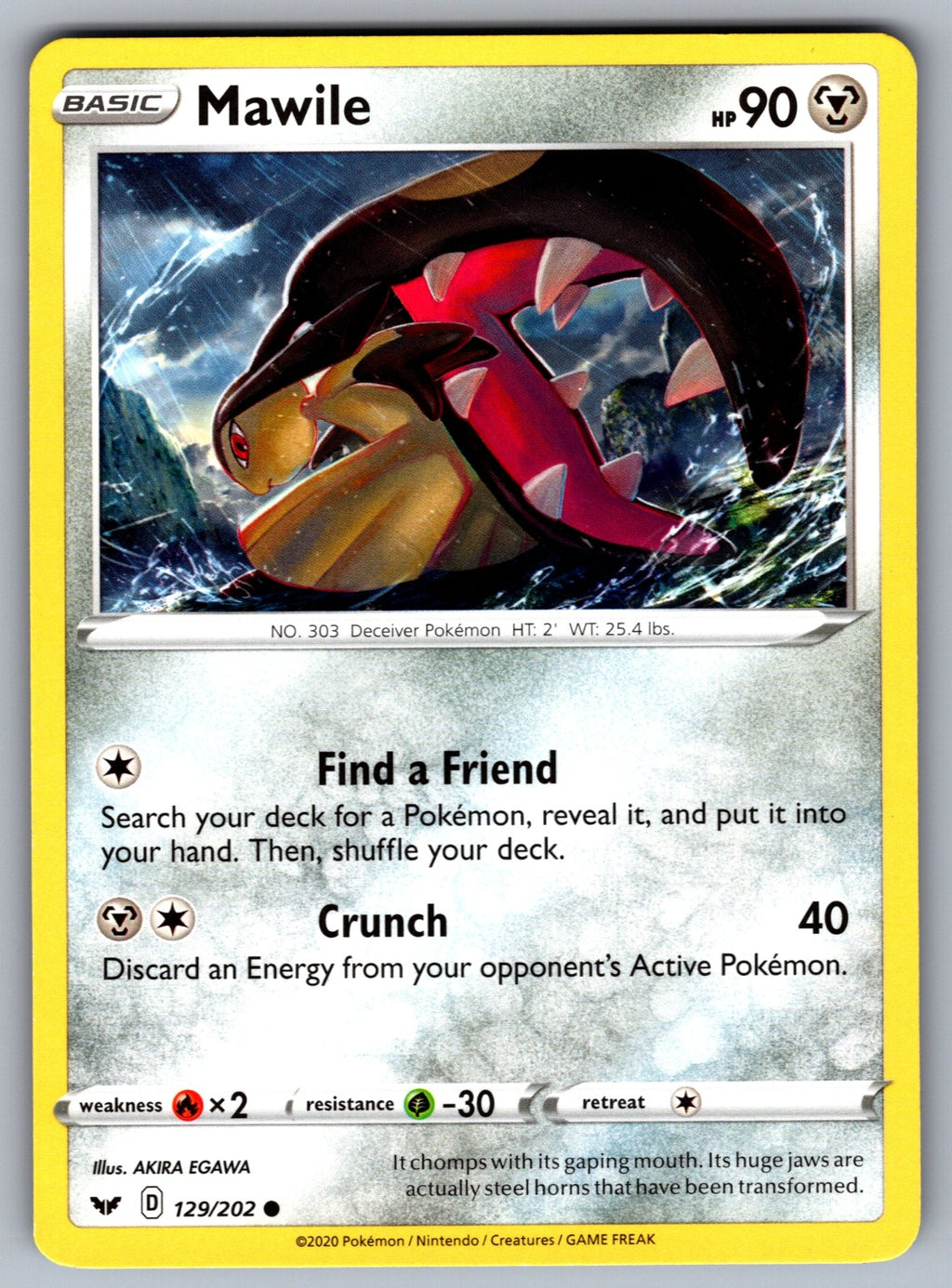 Mawile Common SWSH01: Sword & Shield Base Set 129/202 NM 2020