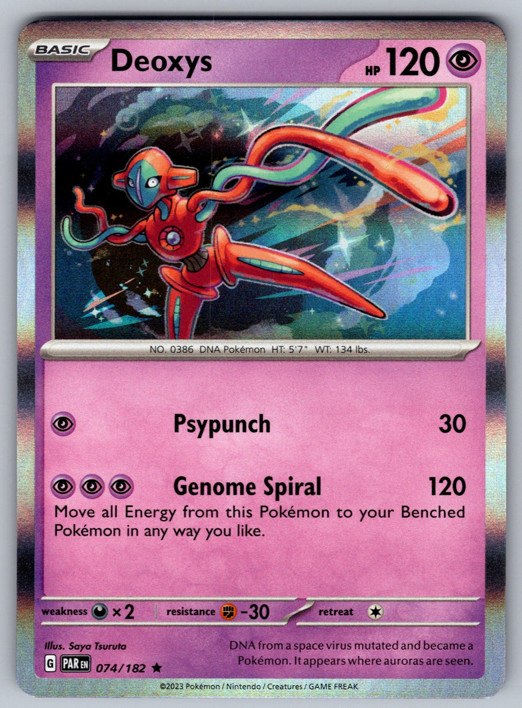 Deoxys Holo Rare SV04: Paradox Rift 074/182 NM 2023