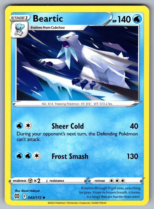 Beartic Uncommon SWSH09: Brilliant Stars 043/172 NM 2022