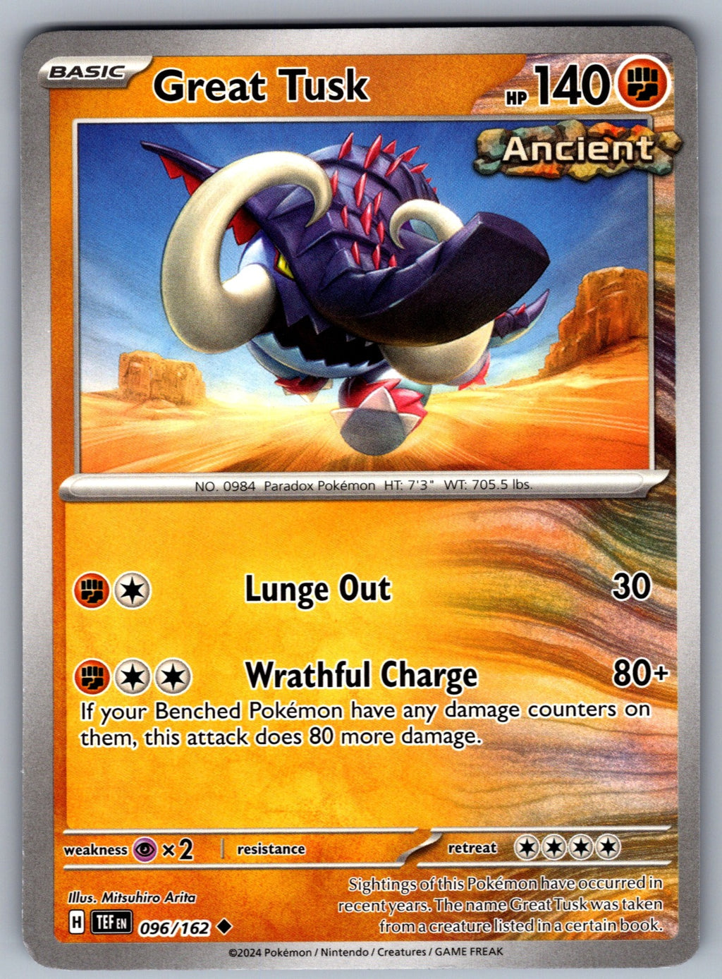 Great Tusk Uncommon SV05: Temporal Forces 096/162 NM 2024