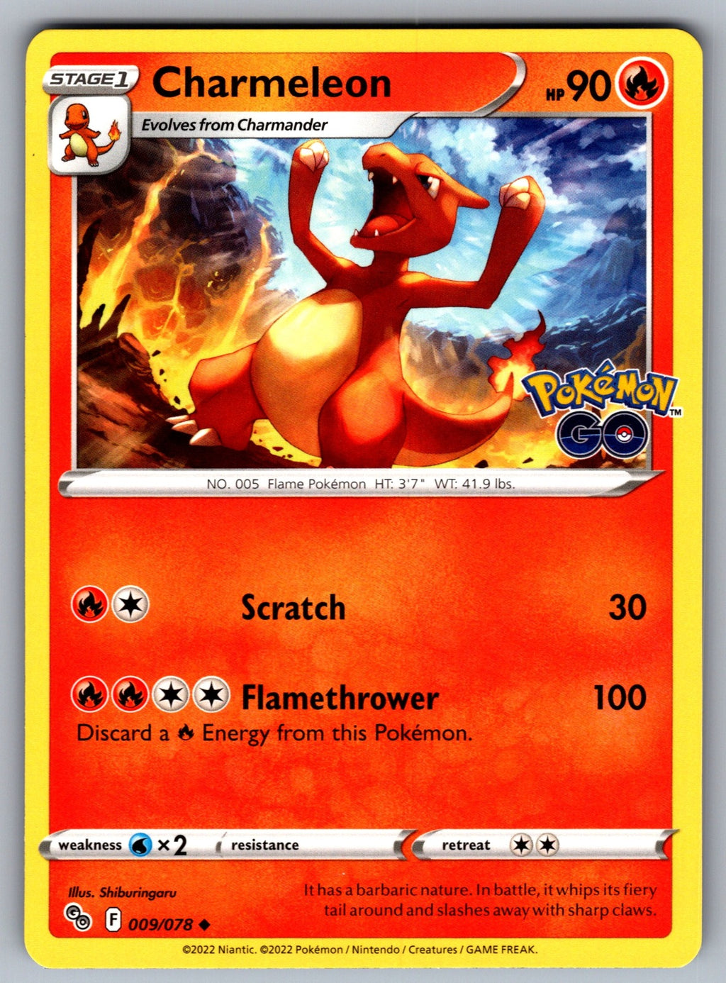 Charmeleon Uncommon Pokemon GO 009/078 NM 2022