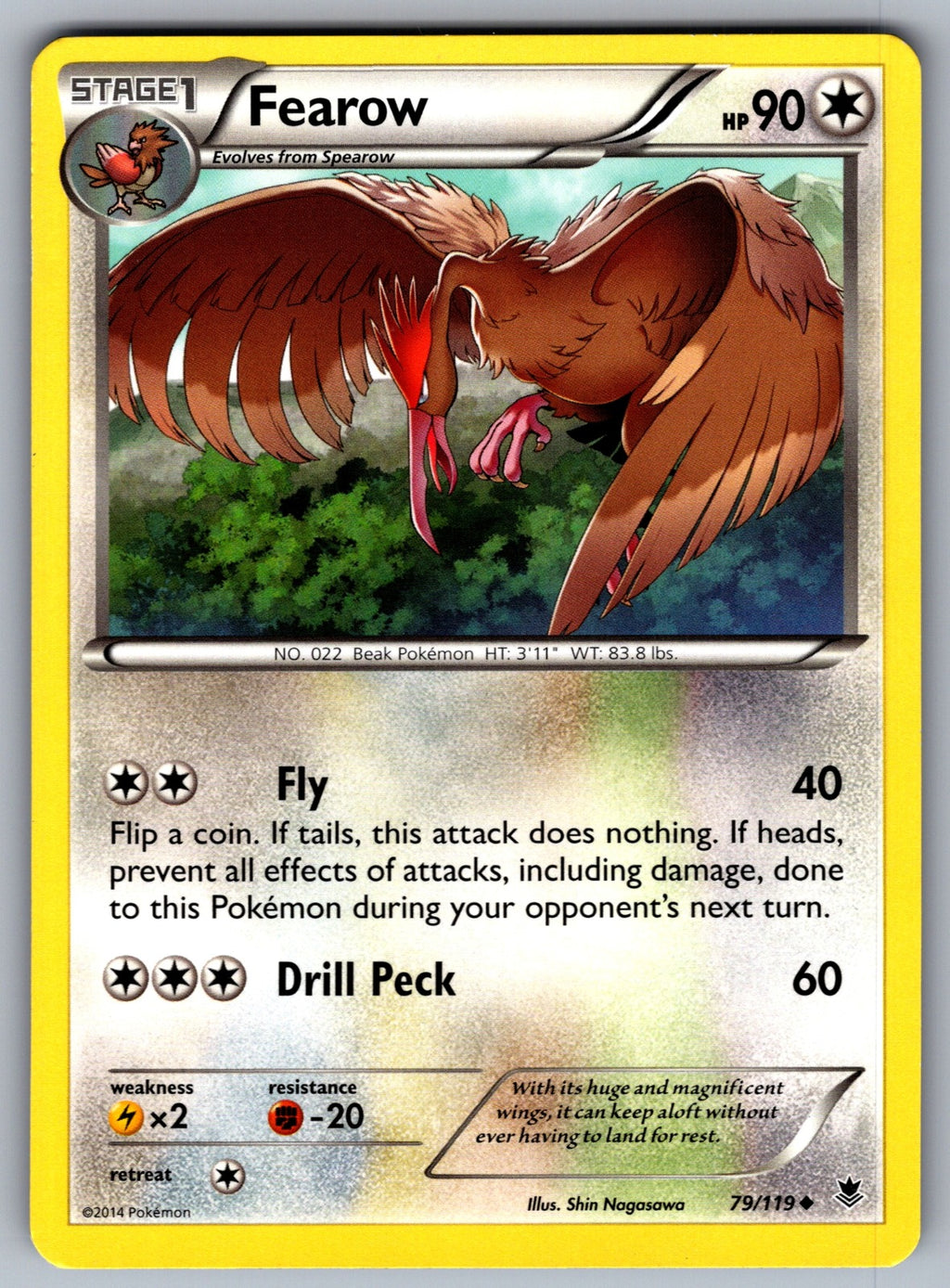 Fearow Uncommon XY - Phantom Forces 79/119 LP 2014