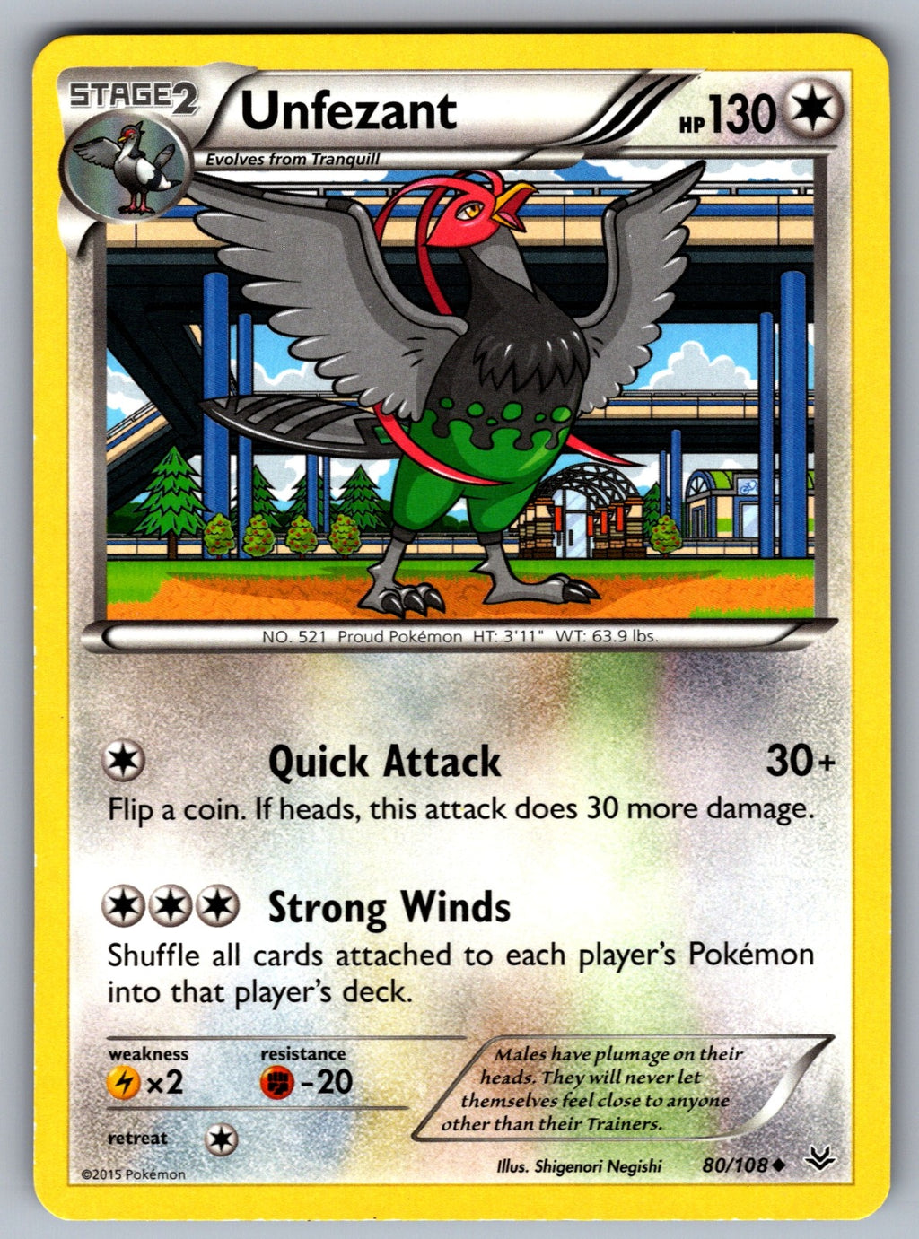 Unfezant (80) Uncommon XY - Roaring Skies 80/108 LP 2015