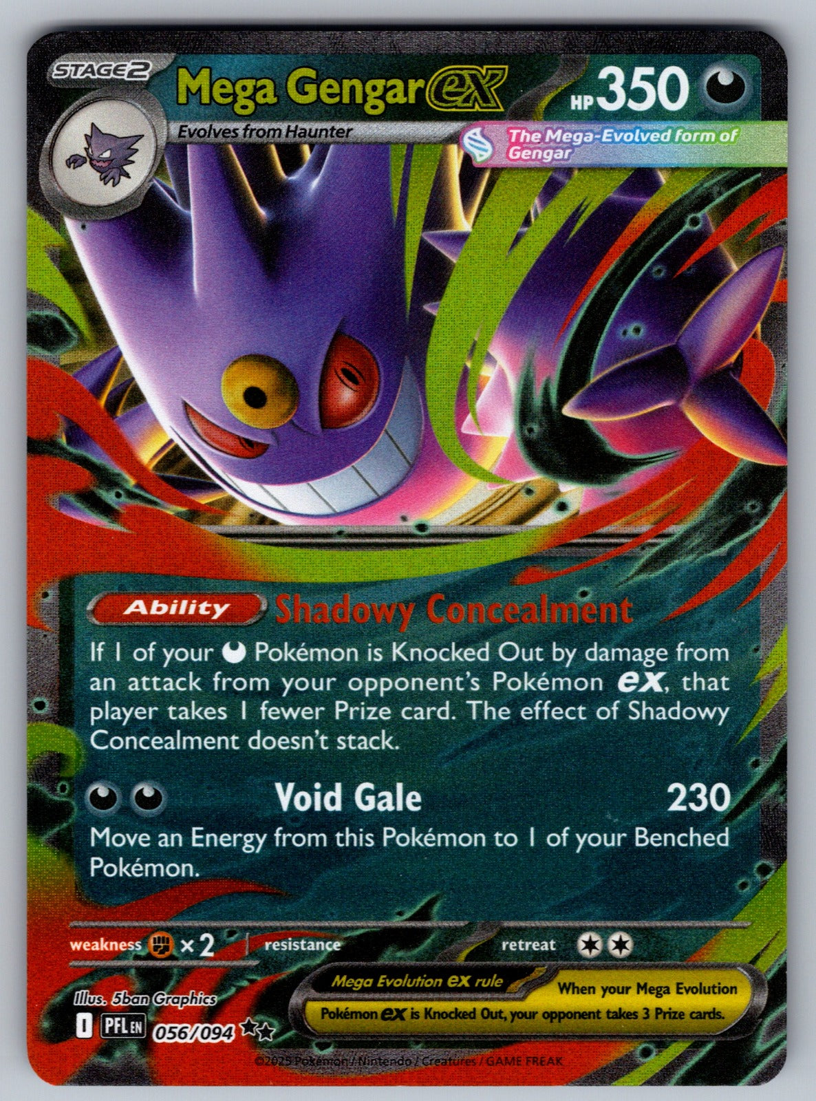 Mega Gengar ex Holo Double Rare ME02: Phantasmal Flames 056/094 NM 2025