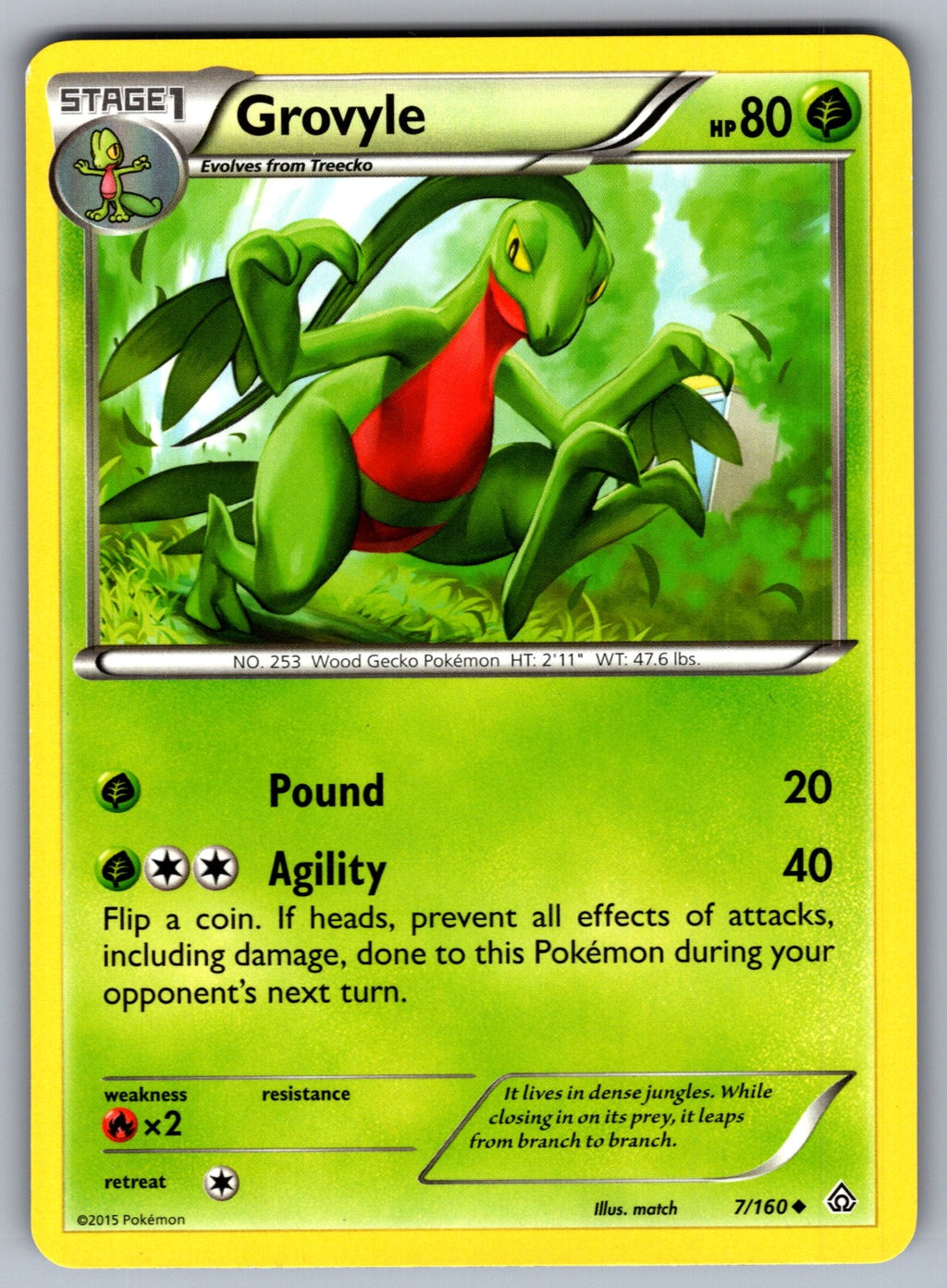 Grovyle Uncommon XY - Primal Clash 7/160 LP 2015