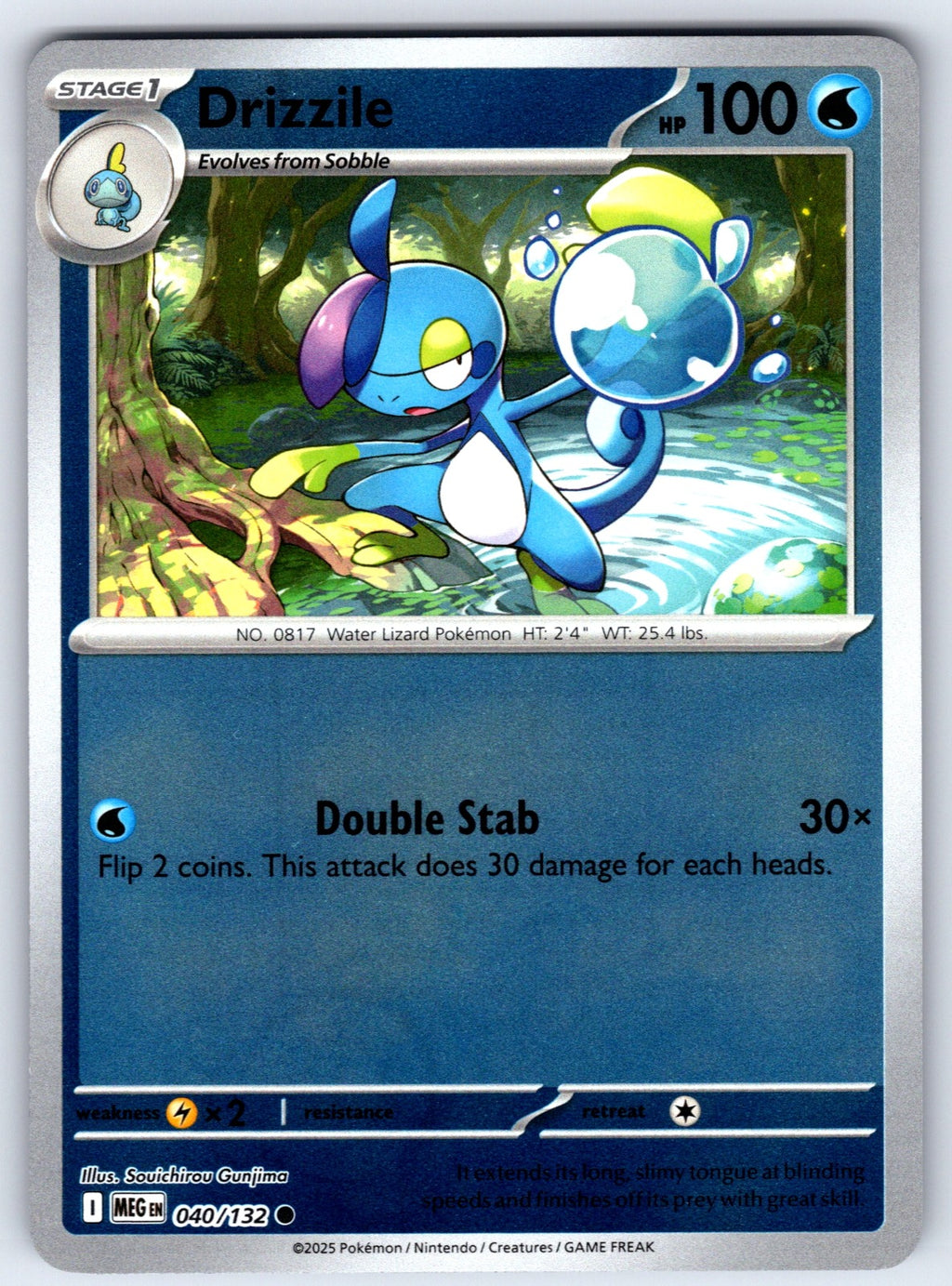 Drizzile Reverse Holo Common ME01: Mega Evolution 040/132 NM 2025