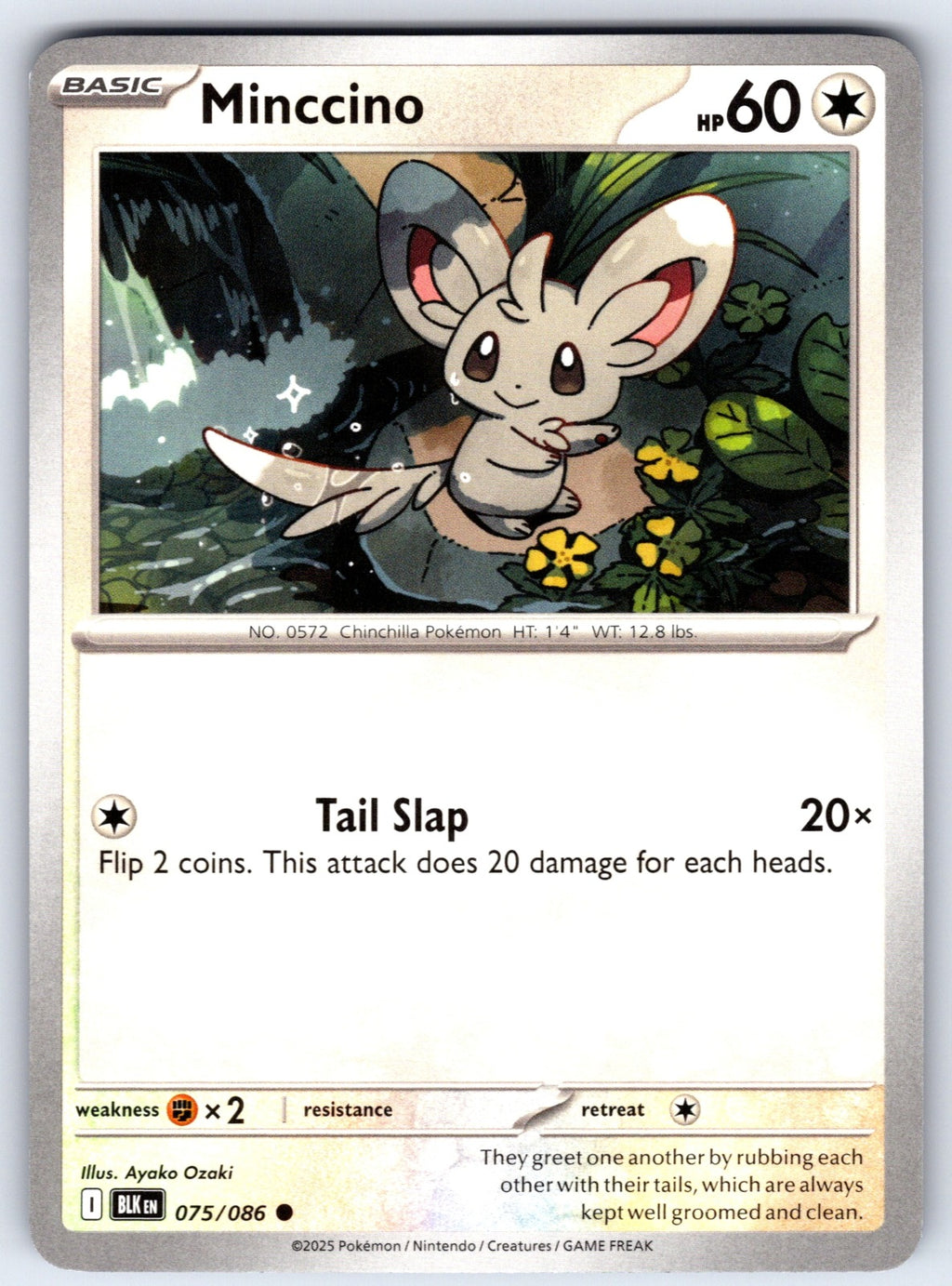 Minccino Common SV: Black Bolt 075/086 NM 2025