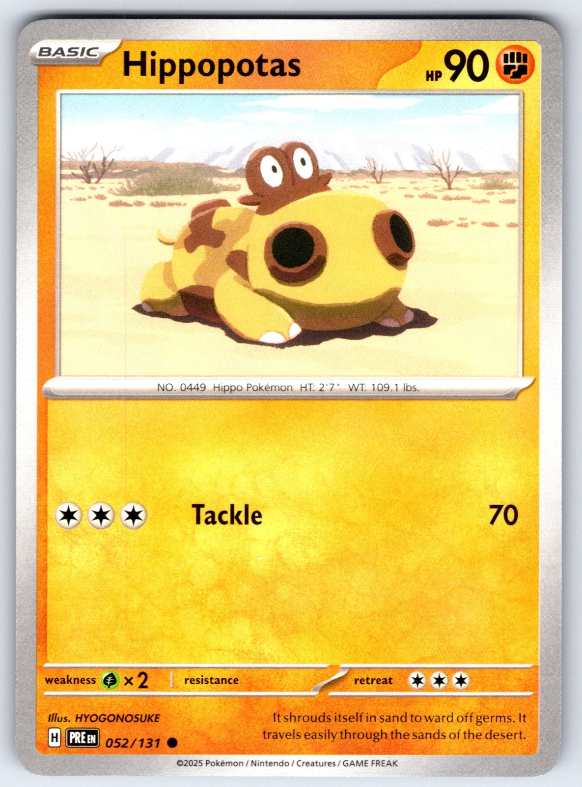 Hippopotas Common SV: Prismatic Evolutions 052/131 LP 2025