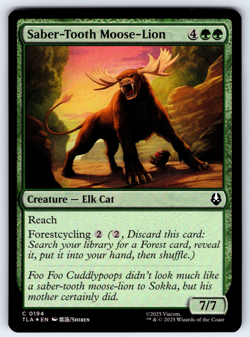 Saber-Tooth Moose-Lion Foil C Avatar: The Last Airbender 194 NM 2025