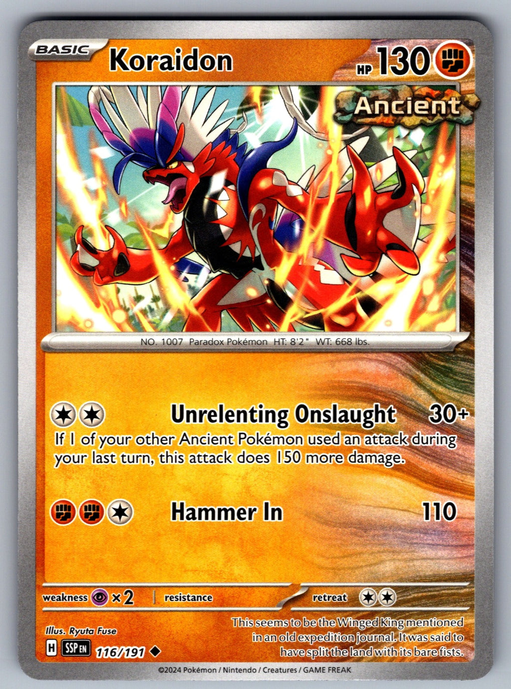 Koraidon Uncommon SV08: Surging Sparks 116/191 NM 2024