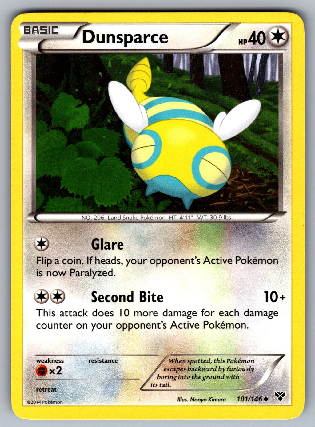 Dunsparce Uncommon XY Base Set 101/146 LP 2014