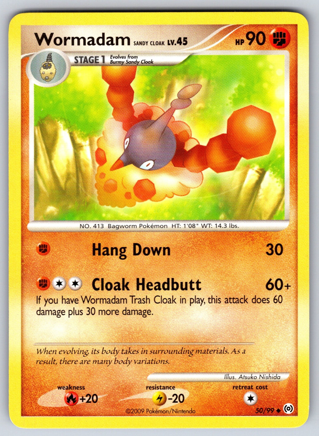 Wormadam Sandy Cloak Uncommon Arceus 50/99 LP 2009