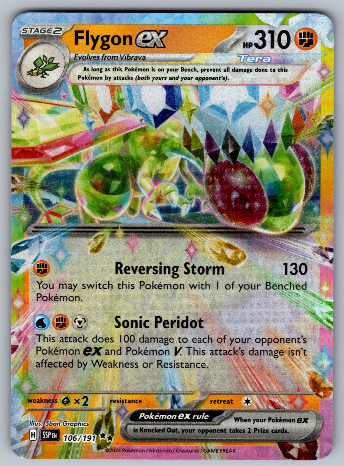 Flygon ex Holo Double Rare SV08: Surging Sparks 106/191 NM 2024
