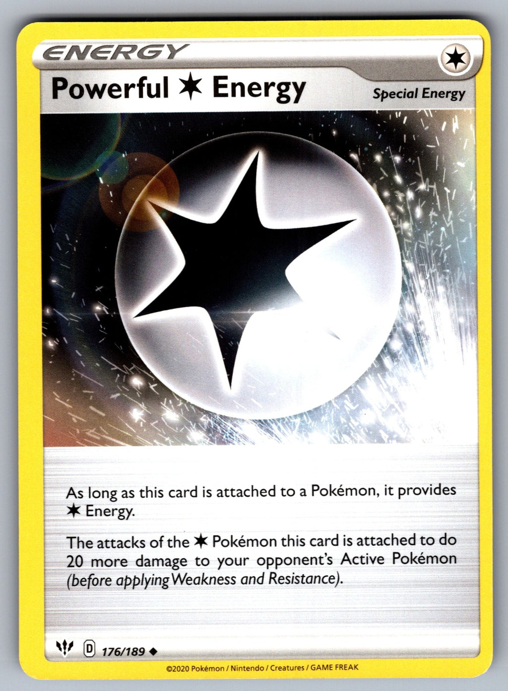 Powerful C Energy Uncommon SWSH03: Darkness Ablaze 176/189 NM 2020
